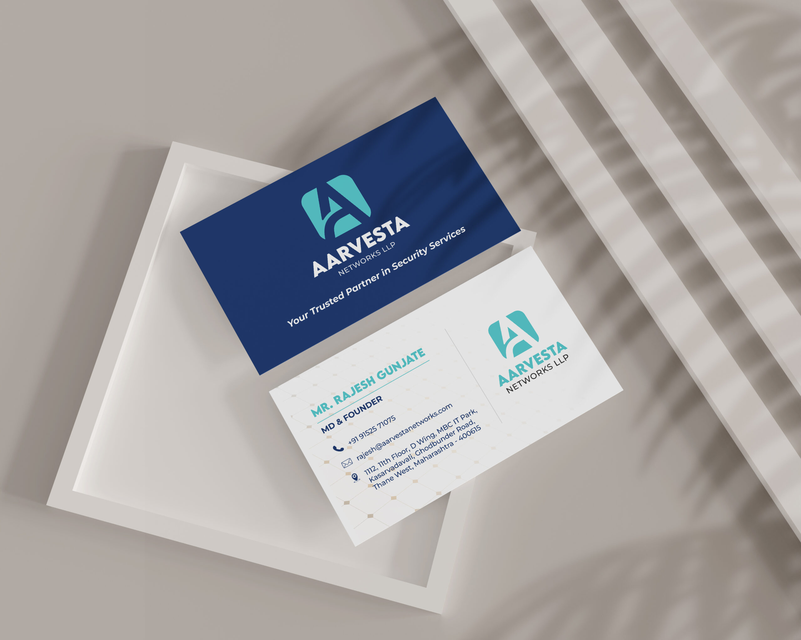 Minimalist two business card mockup